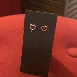 Rose silver heart studs